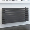 Milan Curved Anthracite 1000 x 500 Horizontal Designer Flat Panel Heated Towel Rail Large Image