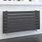 Milan Curved Anthracite 1000 x 500 Horizontal Designer Flat Panel Heated Towel Rail Large Image