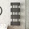 Milan Curved Anthracite 1200 x 500 Designer Flat Panel Heated Towel Rail - 11 Sections Large Image
