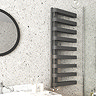 Milan Curved Anthracite 1300 x 500 Designer Flat Panel Heated Towel Rail - 9 Sections  Profile Large