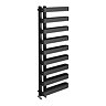 Milan Curved Anthracite 1300 x 500 Designer Flat Panel Heated Towel Rail - 9 Sections  Standard Larg