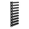 Milan Curved Anthracite 1300 x 500 Designer Flat Panel Heated Towel Rail - 9 Sections Standard Larg