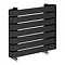 Milan Curved Anthracite 600 x 500 Horizontal Designer Flat Panel Heated Towel Rail  Feature Large Im