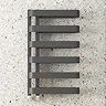 Milan Curved Anthracite 850 x 500 Designer Flat Panel Heated Towel Rail - 6 Sections Large Image