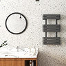 Milan Curved Anthracite 850 x 500 Designer Flat Panel Heated Towel Rail  Feature Large Image