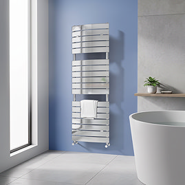 Milan Curved Heated Towel Rail 1512mm x 493mm - Chrome