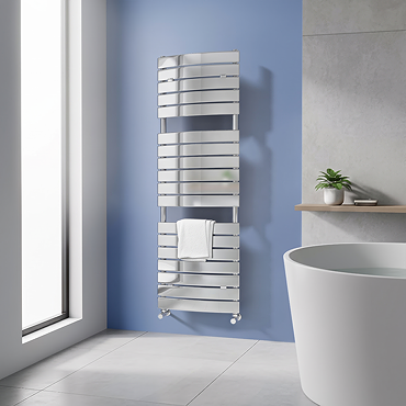 Milan Curved Heated Towel Rail 1512mm x 493mm - Chrome