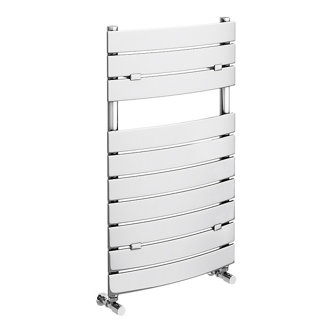 Milan Curved Heated Towel Rail 840mm x 493mm Chrome Large Image