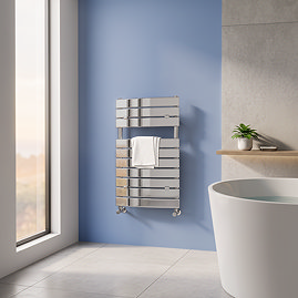 Milan Curved Heated Towel Rail 840mm x 493mm Chrome