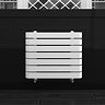 Milan Curved White 600 x 500 Horizontal Designer Flat Panel Heated Towel Rail Profile Large Image