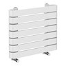 Milan Curved White 600 x 500 Horizontal Designer Flat Panel Heated Towel Rail Feature Large Image
