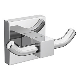 Milan Double Robe Hook - Chrome Large Image