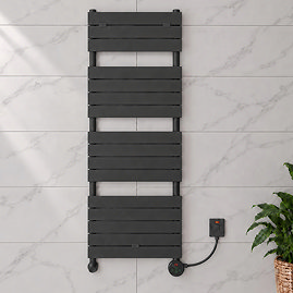 Milan Electric Bathroom Heated Towel Rail Anthracite Finish - 1512mm x 500mm