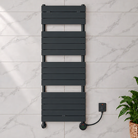 Milan Electric Bathroom Heated Towel Rail Anthracite Finish - 1512mm x 500mm
