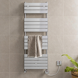Milan Electric Bathroom Heated Towel Rail Chrome Finish - 1512mm x 500mm