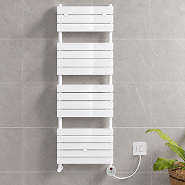 Milan Electric Bathroom Heated Towel Rail White Finish - 1512mm x 500mm