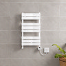 Milan Electric Bathroom Heated Towel Rail White Finish - 840mm x 500mm