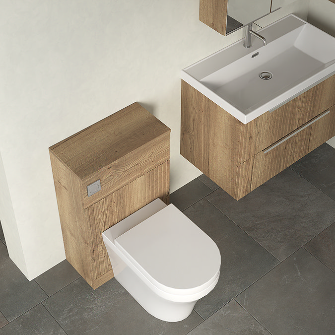 Milan Fluted 500mm Autumn Oak WC Unit