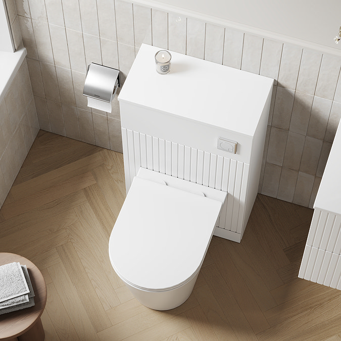 Milan Fluted 500mm Matt White WC Unit