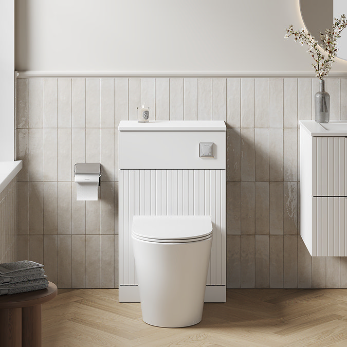 Milan Fluted 500mm Matt White WC Unit