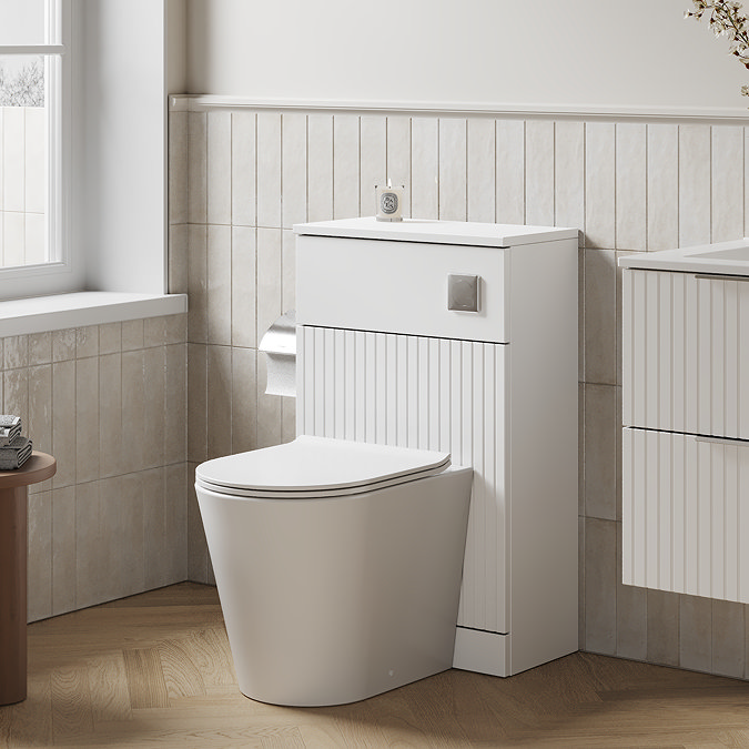 Milan Fluted 500mm Matt White WC Unit