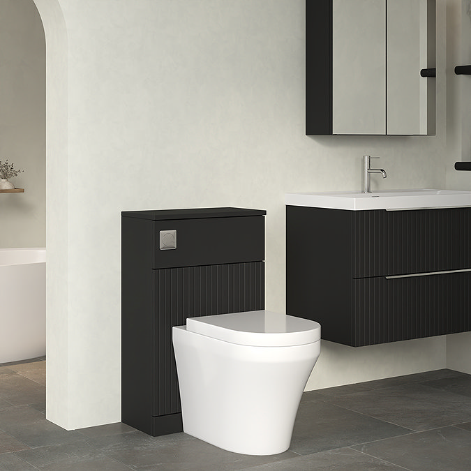 Milan Fluted 500mm Soft Black WC Unit