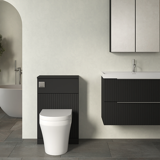Milan Fluted 500mm Soft Black WC Unit
