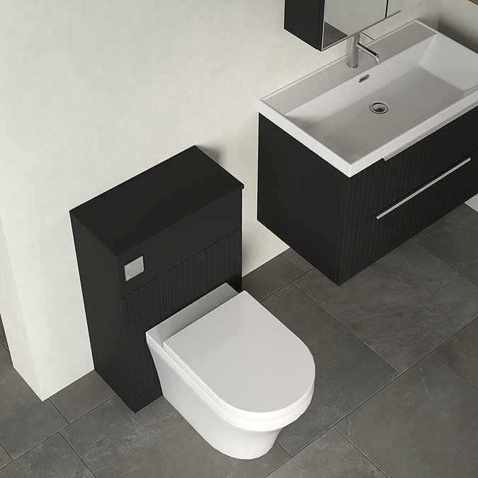 Milan Fluted 500mm Soft Black WC Unit