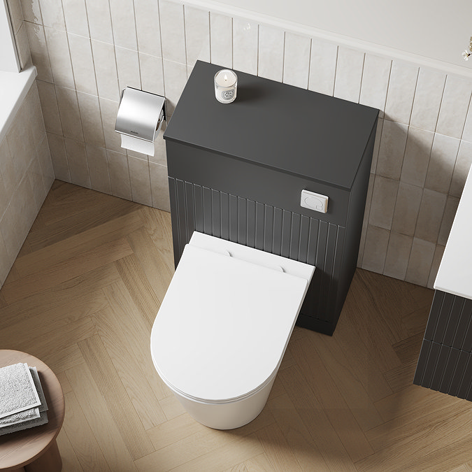 Milan Fluted 500mm Soft Black WC Unit
