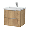 Milan Fluted 600mm Autumn Oak 2-Drawer Wall Hung Vanity Unit