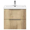 Milan Fluted 600mm Autumn Oak 2-Drawer Wall Hung Vanity Unit