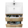 Milan Fluted 600mm Autumn Oak 2-Drawer Wall Hung Vanity Unit