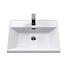 Milan Fluted 600mm Matt White 1-Drawer Wall Hung Vanity Unit with Matt Black Handle
