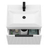 Milan Fluted 600mm Matt White 1-Drawer Wall Hung Vanity Unit with Matt Black Handle