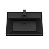 Milan Fluted 600mm Autumn Oak 2-Drawer Wall Hung Vanity Unit with Matt Black Basin + Handles