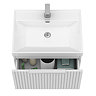 Milan Fluted 600mm Matt White 1-Drawer Wall Hung Vanity Unit with Chrome Handle