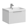 Milan Fluted 600mm Matt White 1-Drawer Wall Hung Vanity Unit with Chrome Handle