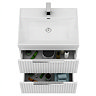 Milan Fluted 600mm Matt White 2-Drawer Wall Hung Vanity Unit with Chrome Handles