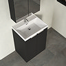 Milan Fluted 600mm Soft Black 2-Door Floor Standing Vanity Unit