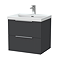 Milan Fluted 600mm Soft Black 2-Drawer Wall Hung Vanity Unit