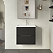 Milan Fluted 600mm Soft Black 2-Drawer Wall Hung Vanity Unit