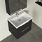 Milan Fluted 600mm Soft Black 2-Drawer Wall Hung Vanity Unit