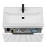 Milan Fluted 800mm Matt White 1-Drawer Wall Hung Vanity Unit with Matt Black Handle
