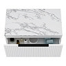 Milan Fluted 800mm Matt White Vanity Unit - Wall Hung 1 Drawer Unit with Carrara Marble Worktop & Matt Black Handle