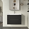 Milan Fluted 800mm Soft Black 2-Drawer Wall Hung Vanity Unit