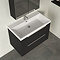 Milan Fluted 800mm Soft Black 2-Drawer Wall Hung Vanity Unit