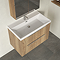 Milan Fluted 800mm Autumn Oak 2-Drawer Wall Hung Vanity Unit