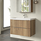 Milan Fluted 800mm Autumn Oak 2-Drawer Wall Hung Vanity Unit