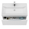 Milan Fluted 800mm Matt White 1-Drawer Wall Hung Vanity Unit with Chrome Handle