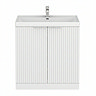 Milan Fluted 800mm Matt White 2-Door Floor Standing Vanity Unit